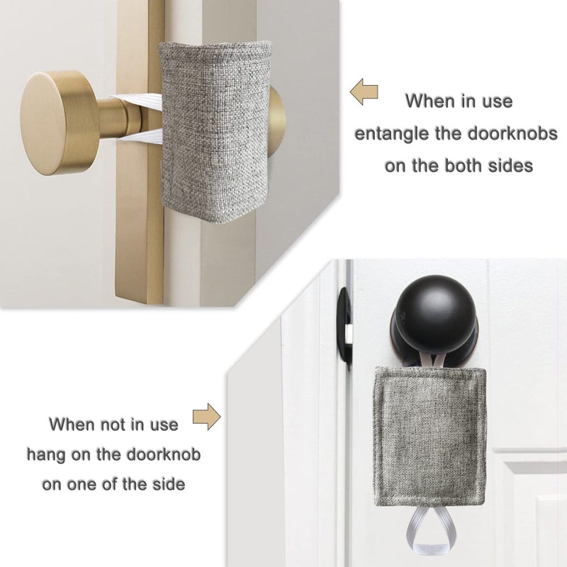 warmtone Door Silencer Padded Door Latch Cover, Baby Door Cushion Quiet Closer Door Lock Cover Universal Fit for No More Noise Light Sleeper Baby Nursery - 4 x 3 Inches, Light Grey, Set of 3 - Image 3